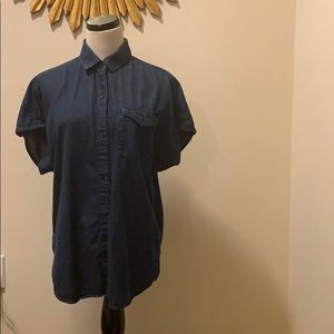Gap Denim Oversized Shirt short sleeves